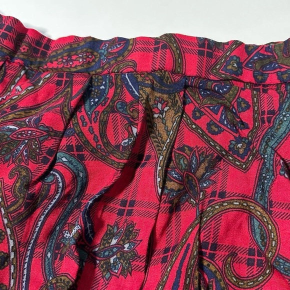 Vintage 70s/80s Koret Red Plaid Paisley Skirt Women’s Plus Size 24W Retro - Picture 4 of 7